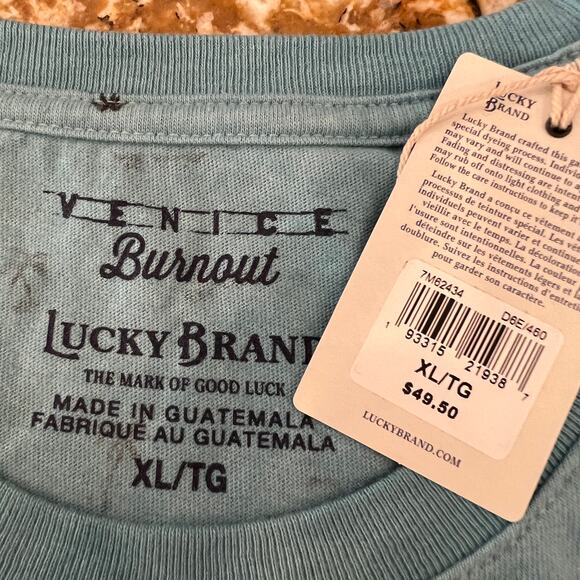 NWT Lucky Brand Men’s Blue Summer Icon Soft Cotton Crewneck Tee - SIZE XXL - Picture 6 of 7